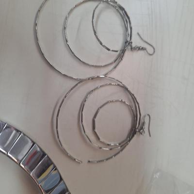 earrings, bracelet and necklace