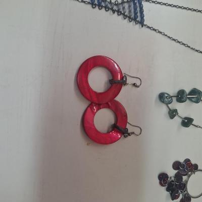 necklace and earrings