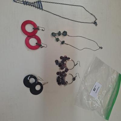 necklace and earrings