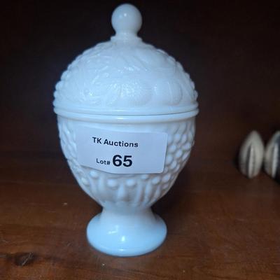 Milk glass oval dish