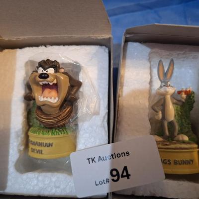Bugs Bunny and Tasmanian Devil collectible looney tunes thimbles