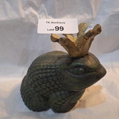Cast iron Frog prince paperweight