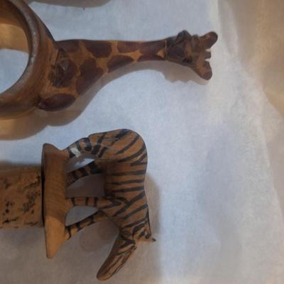 wooden carved napkin rings