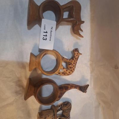 wooden carved napkin rings
