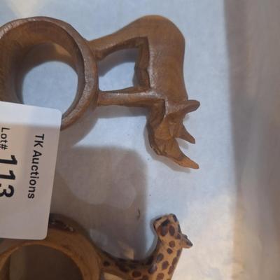 wooden carved napkin rings