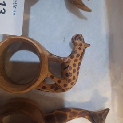 wooden carved napkin rings