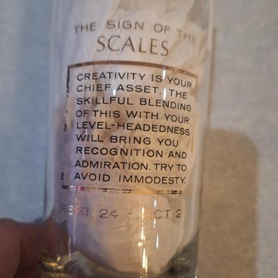 Vintage Libra glass- Anchor Hocking zodiac glass