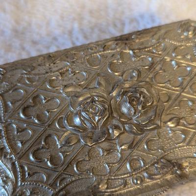 2 Metal Felt lined trinket boxes