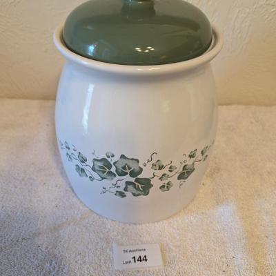 large ceramic canister jar with lid