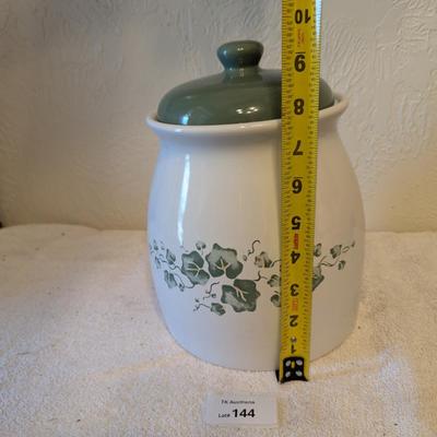 large ceramic canister jar with lid