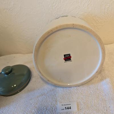 large ceramic canister jar with lid