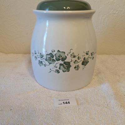 large ceramic canister jar with lid