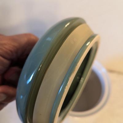 large ceramic canister jar with lid