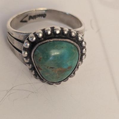 sterling and turqouise ring size 7