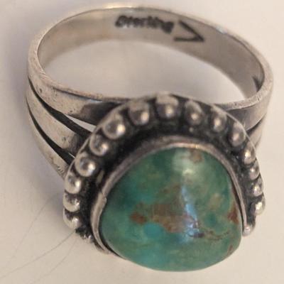 sterling and turqouise ring size 7