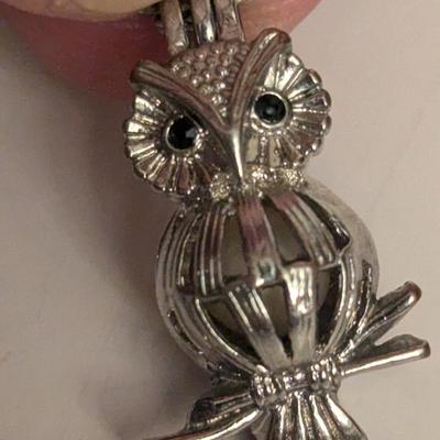 owl Pendant necklace- sterling chain