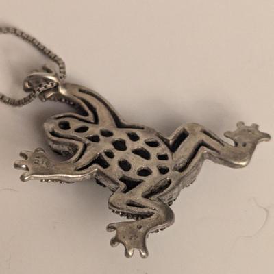 Frog Pendant with Sterling chain