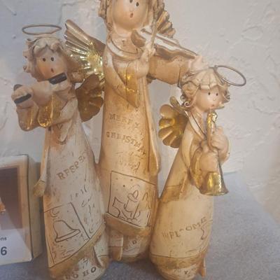 mini nativity scene and angels