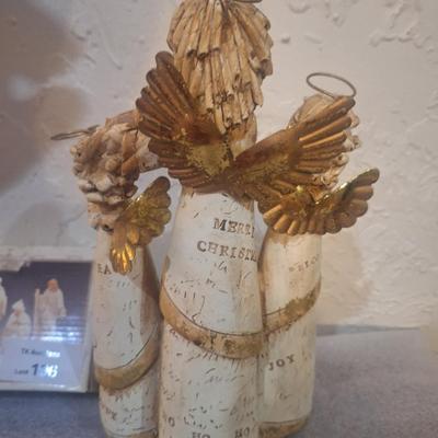 mini nativity scene and angels