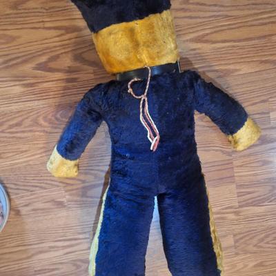 large vintage plush policeman with plastic face