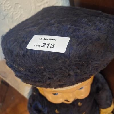 large vintage plush policeman with plastic face