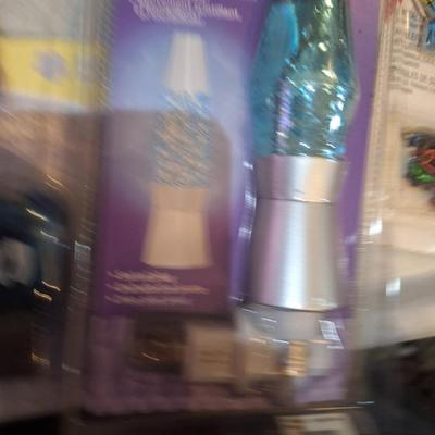 lava lamp night light, and misc smalls
