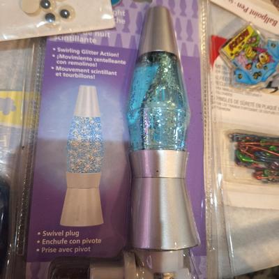 lava lamp night light, and misc smalls