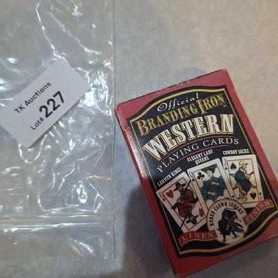 Branding iron western playing cards