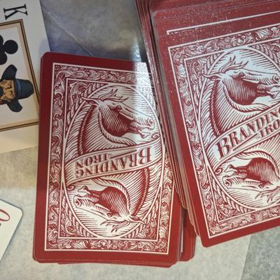 Branding iron western playing cards