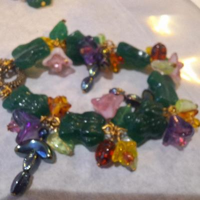 Frog bracelet and earrings