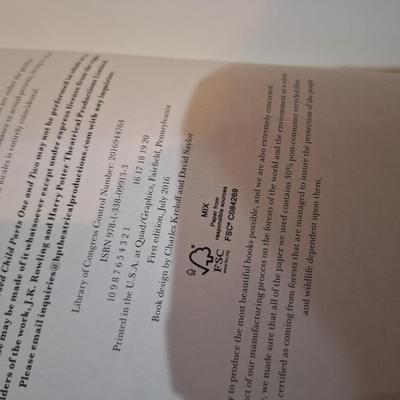 Harry Potter and the cursed child book