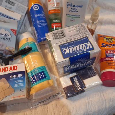 bandages, tissue and other misc items