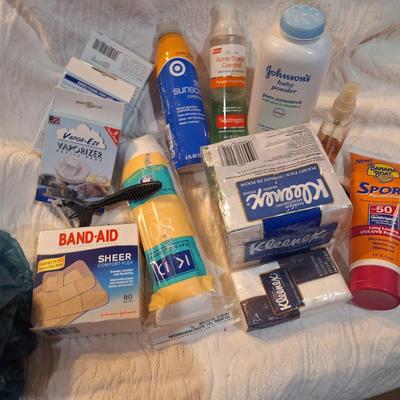 bandages, tissue and other misc items