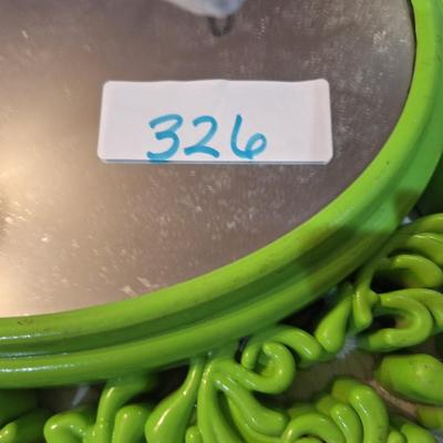 green frame mirror