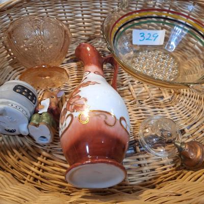 basket and misc items