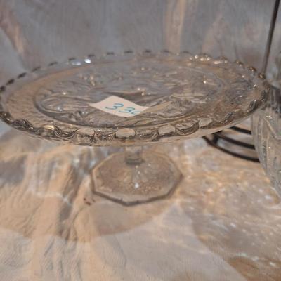 cake plate, bowl and paper towel holder