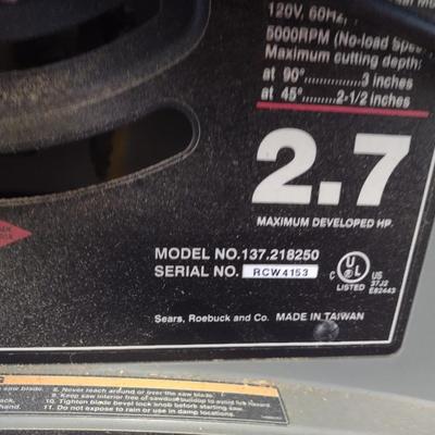 Craftsman 10 Inch Table Saw on Stand- Model 137.218250- 2.7 HP