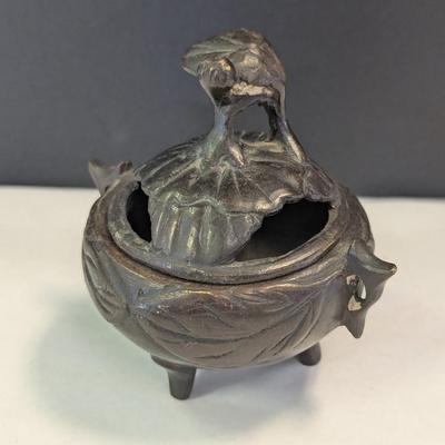 Vintage Slush Cast Metal Incense Burner