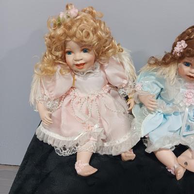 3 PORCELAIN WIMBLEDON ANGEL DOLLS BY LEXINGTON HALL