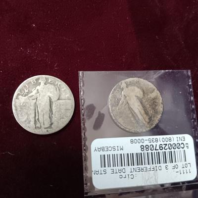 2 EARLY STANDING LIBERTY SILVER QUARTERS