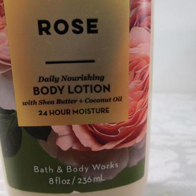 Sale Photo Thumbnail #55: 4 bars Ivory soap, hand sanitizer with purse hanger, Grove Co. Handcrafted soap bar-peppermint, Rose body lotion by Bath & Body Works, 2 tubes hand cream, green tea body wash
