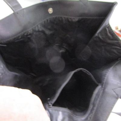 Sale Photo Thumbnail #203: Nine West is 12" tall x 4" deep at bottom x 9" wide; Black tote is 11" wide x 5" deep x 12" tall; Baggallini is 9-1/2" wide x 10" tall x 5" deep at bottom, sides are 6-1/2" wide