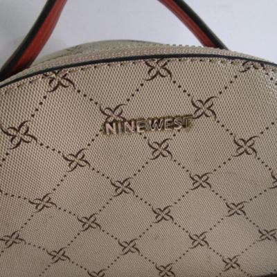 Sale Photo Thumbnail #205: Nine West is 12" tall x 4" deep at bottom x 9" wide; Black tote is 11" wide x 5" deep x 12" tall; Baggallini is 9-1/2" wide x 10" tall x 5" deep at bottom, sides are 6-1/2" wide