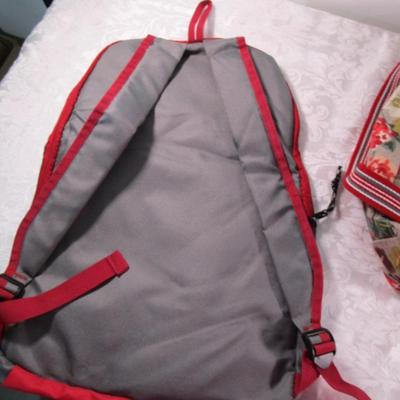 Sale Photo Thumbnail #339: Backpack is 18" tall x 12-1/2" wide x 6" deep; Tote is 16" tall x 15" wide x 3" deep; Realer bag is 12" wide x 16" tall x 5-3/4" deep