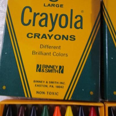 Sale Photo Thumbnail #478: Jumbo Crayons have 8 per box, Chalk is 12 sticks each (one box is white chalk, the other is colored),