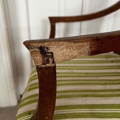 M495 Antique Italian Neoclassical Style Arm Chair As Is