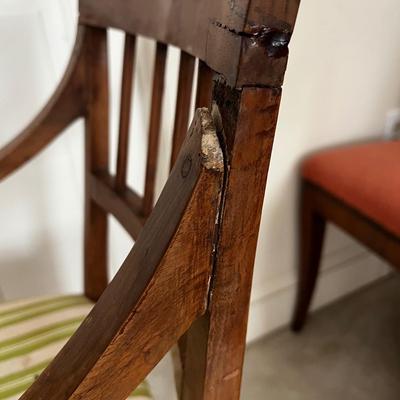 M495 Antique Italian Neoclassical Style Arm Chair As Is