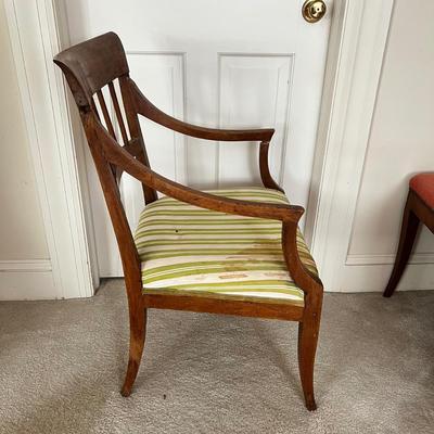 M495 Antique Italian Neoclassical Style Arm Chair As Is