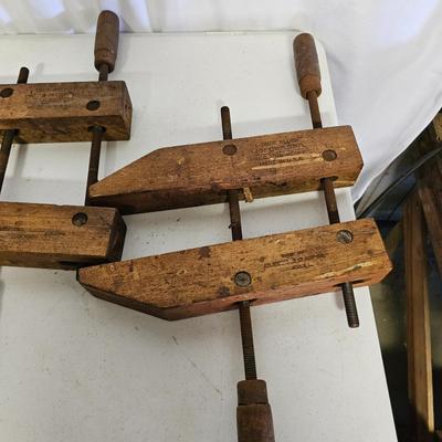 Set of Jorgensen Wood Adjustable Hand Clamps (SF-JS)