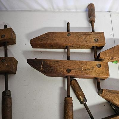 Set of Jorgensen Wood Adjustable Hand Clamps (SF-JS)